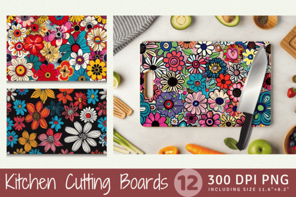 Download Whimsical Funky Flowers Cutting Boards S - Funky flowers Collection