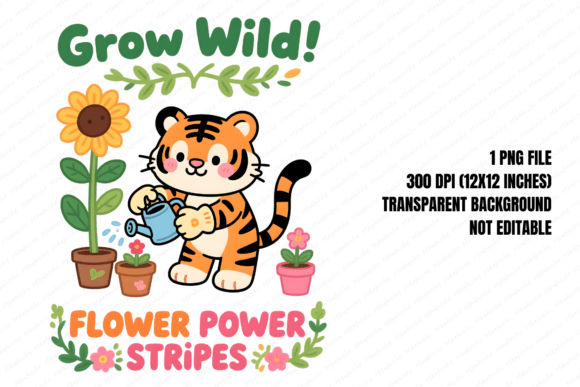 Download Tiger Spring Flower Power PNG - Premium Resources