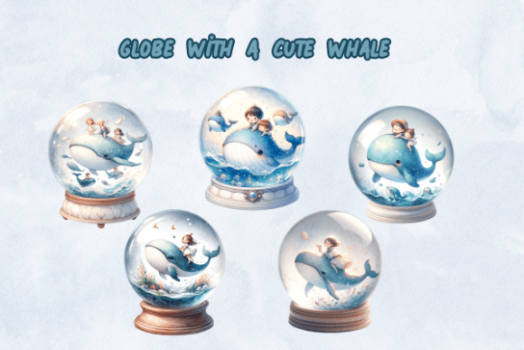 Download Globe with a Cute Whale - Cute whale Collection